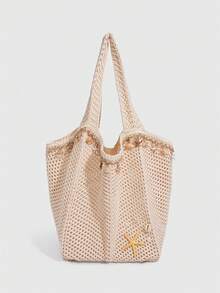 Bolso de hombro calado de gran capacidad
