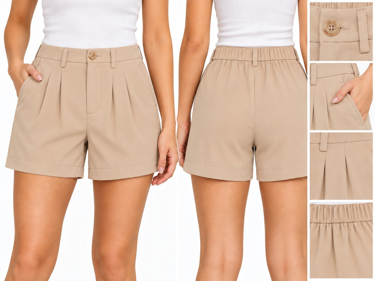 Shorts de satén · Almendra