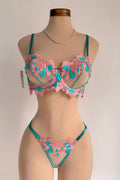 Conjunto de lencería multicolor