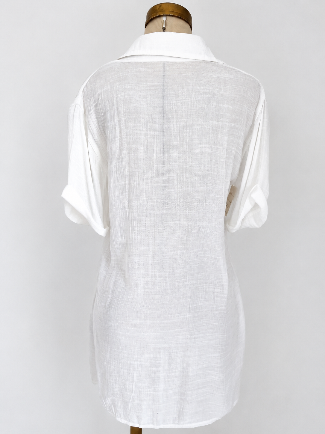 Salida de playa blanca, vestido liso con mangas - imagen 2