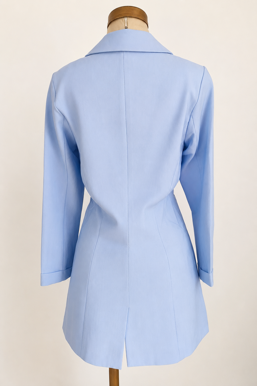 Blazer largo baby blue, sin botones estilo princesa de sarga - imagen 2