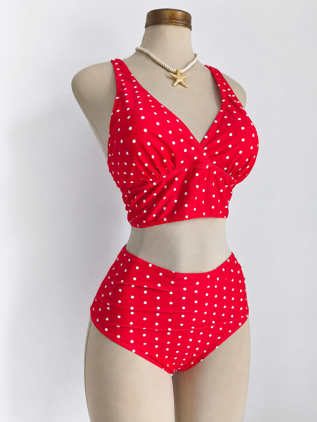 Conjunto de tankini y bikini con estampado de leopardo y escote en V