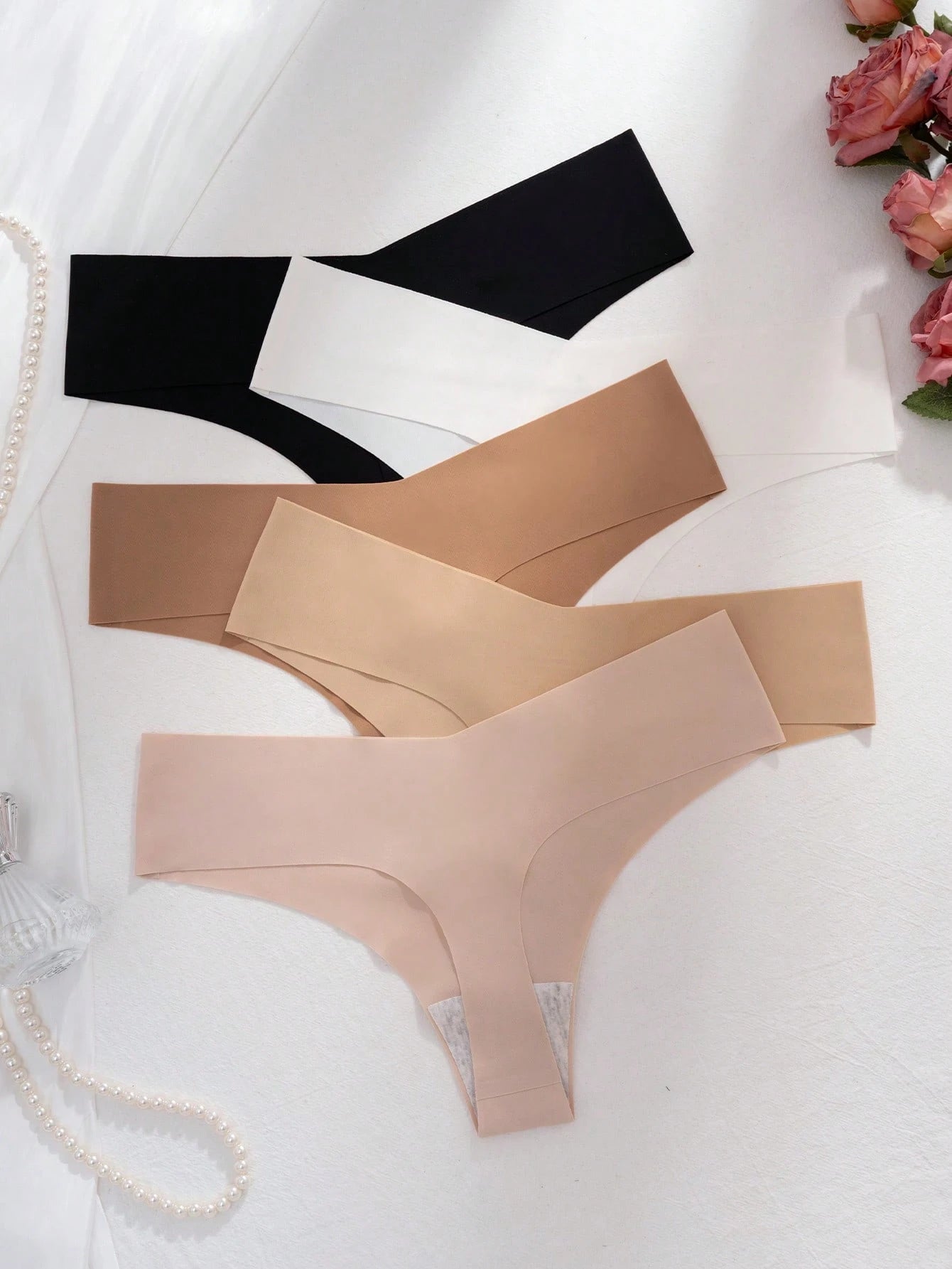 Conjunto de 5 piezas sin costuras estilo tipo T, ropa interior tipo tanga - imagen 2