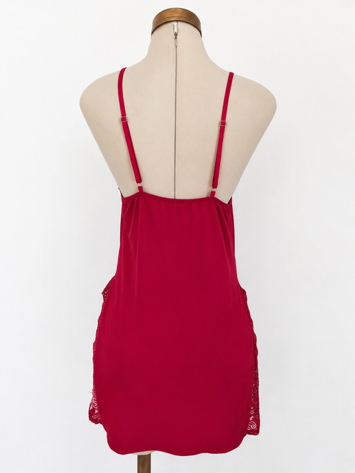 Bata de encaje, lencería cómoda, color vino - imagen 2