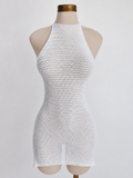 Salida de playa, Vestido de playa tejido, color blanco