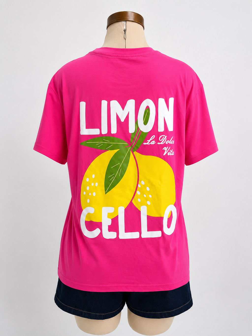 Camiseta fucsia de cuello redondo y manga corta, Limoncello - imagen 2