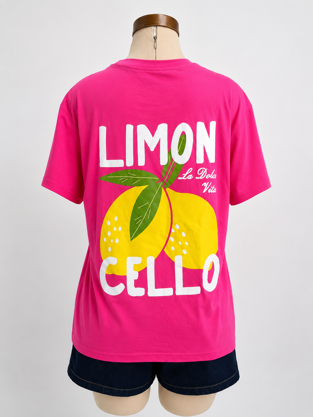 Camiseta fucsia de cuello redondo y manga corta, Limoncello - imagen 2