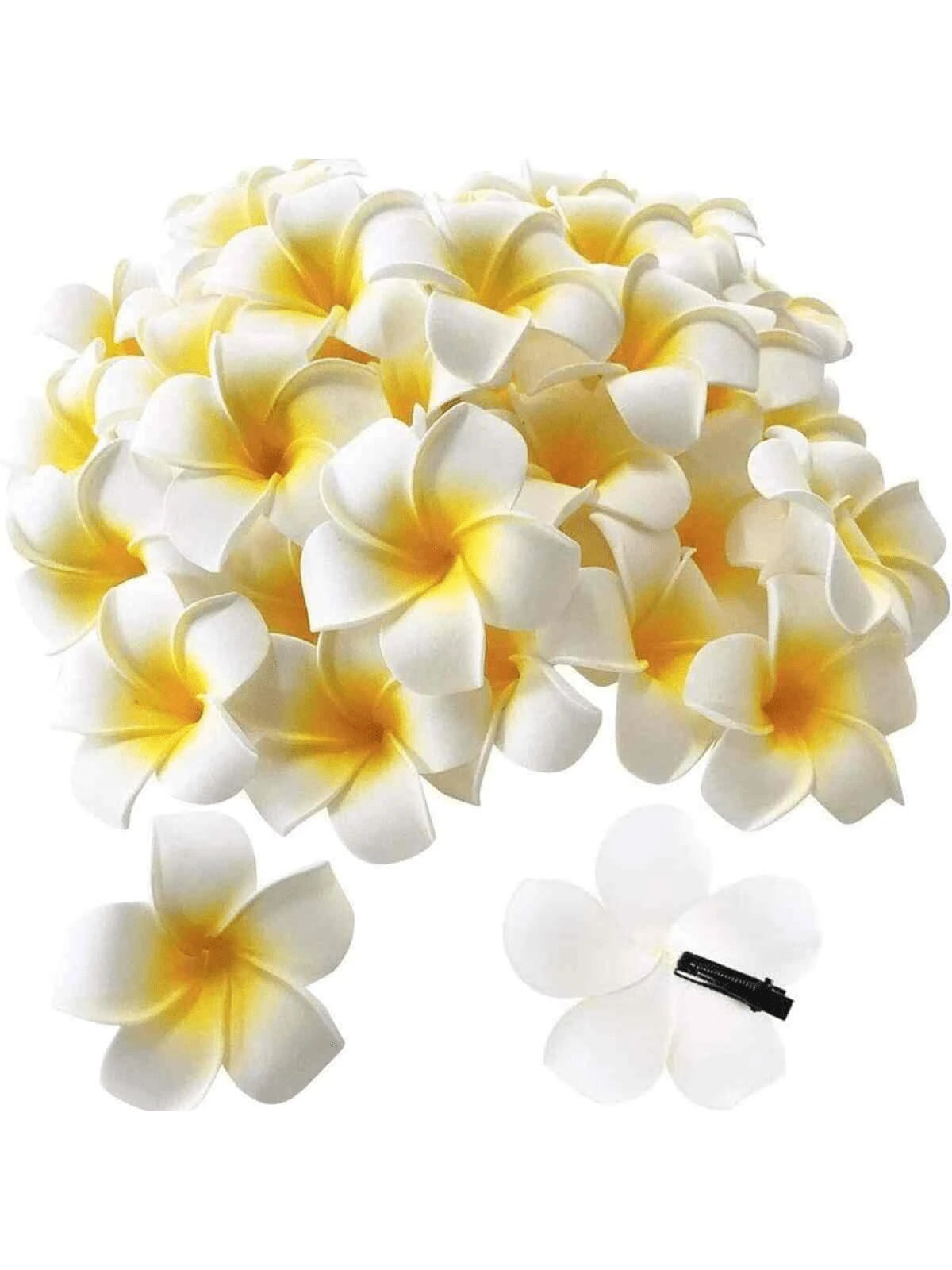Clip para pelo con forma de flor artificial de Frangipani (Plumeria) - imagen 3
