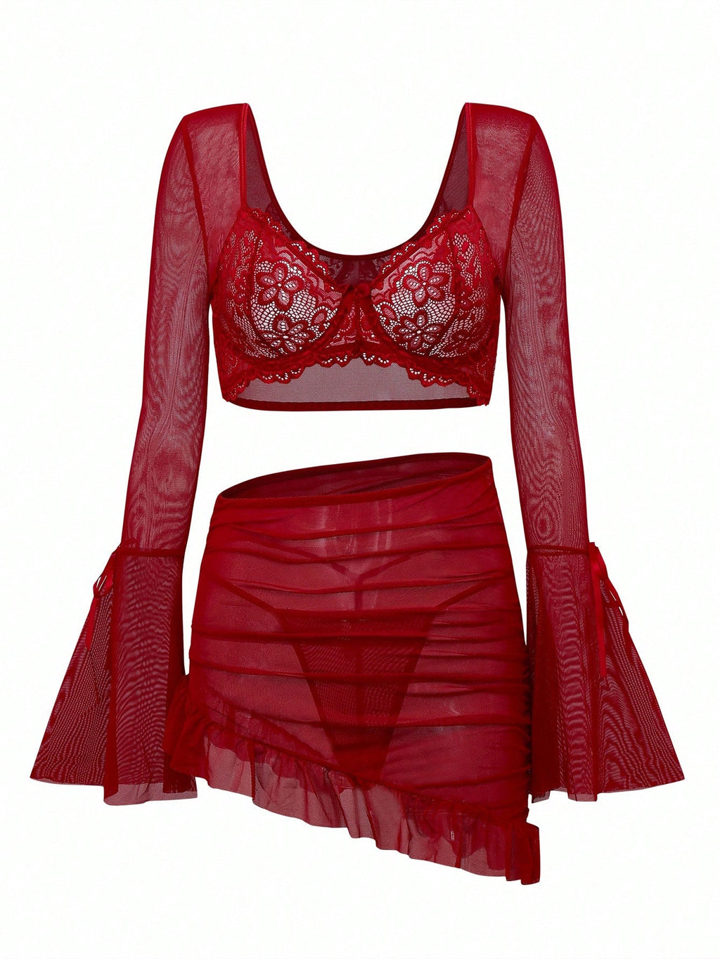Conjunto de 3 piezas: Lencería Camiseta sin mangas con aros - imagen 4
