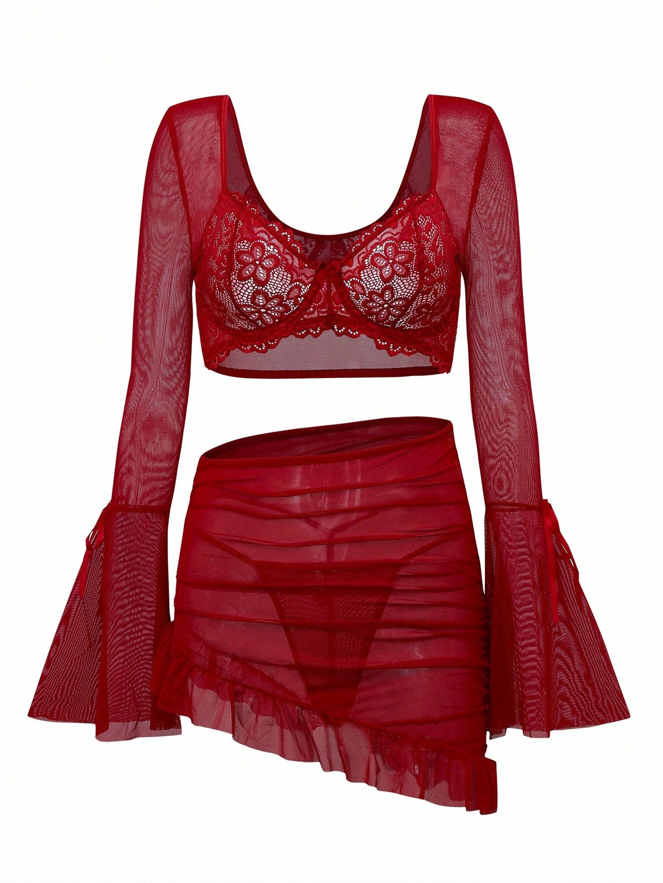 Conjunto de 3 piezas: Lencería Camiseta sin mangas con aros - imagen 4