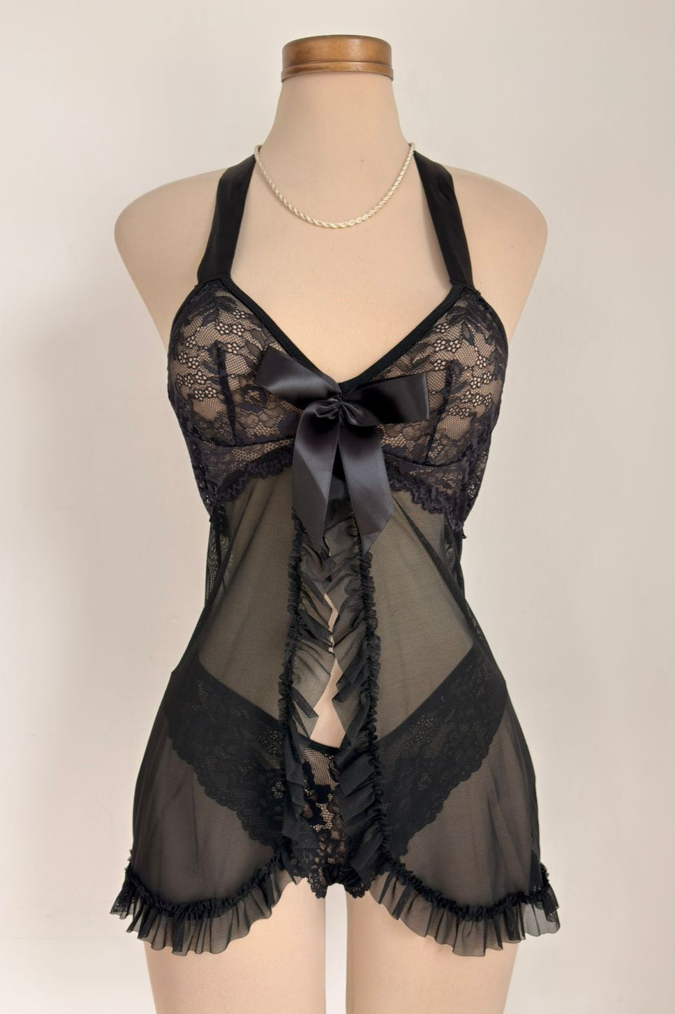 Conjunto de lencería con vestido estilo babydoll