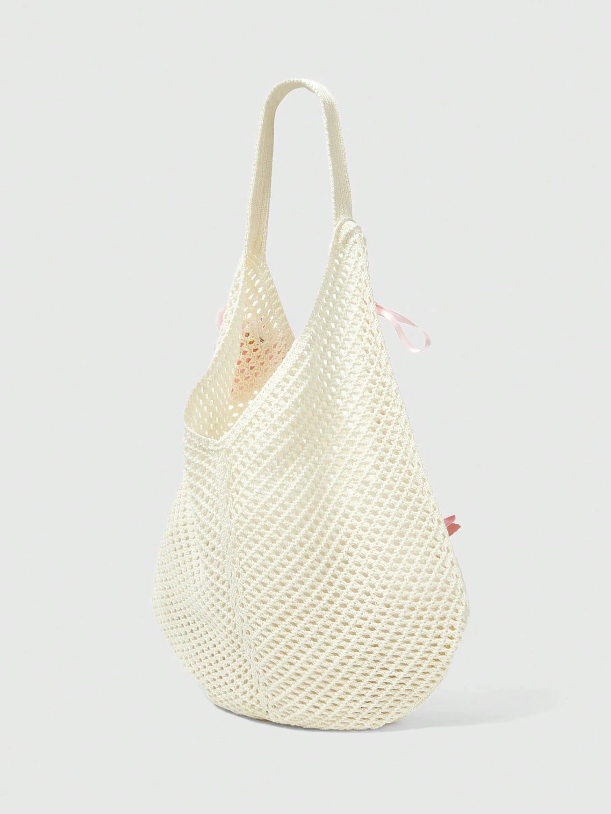 Bolso de playa tejido beige y accesorios - imagen 5