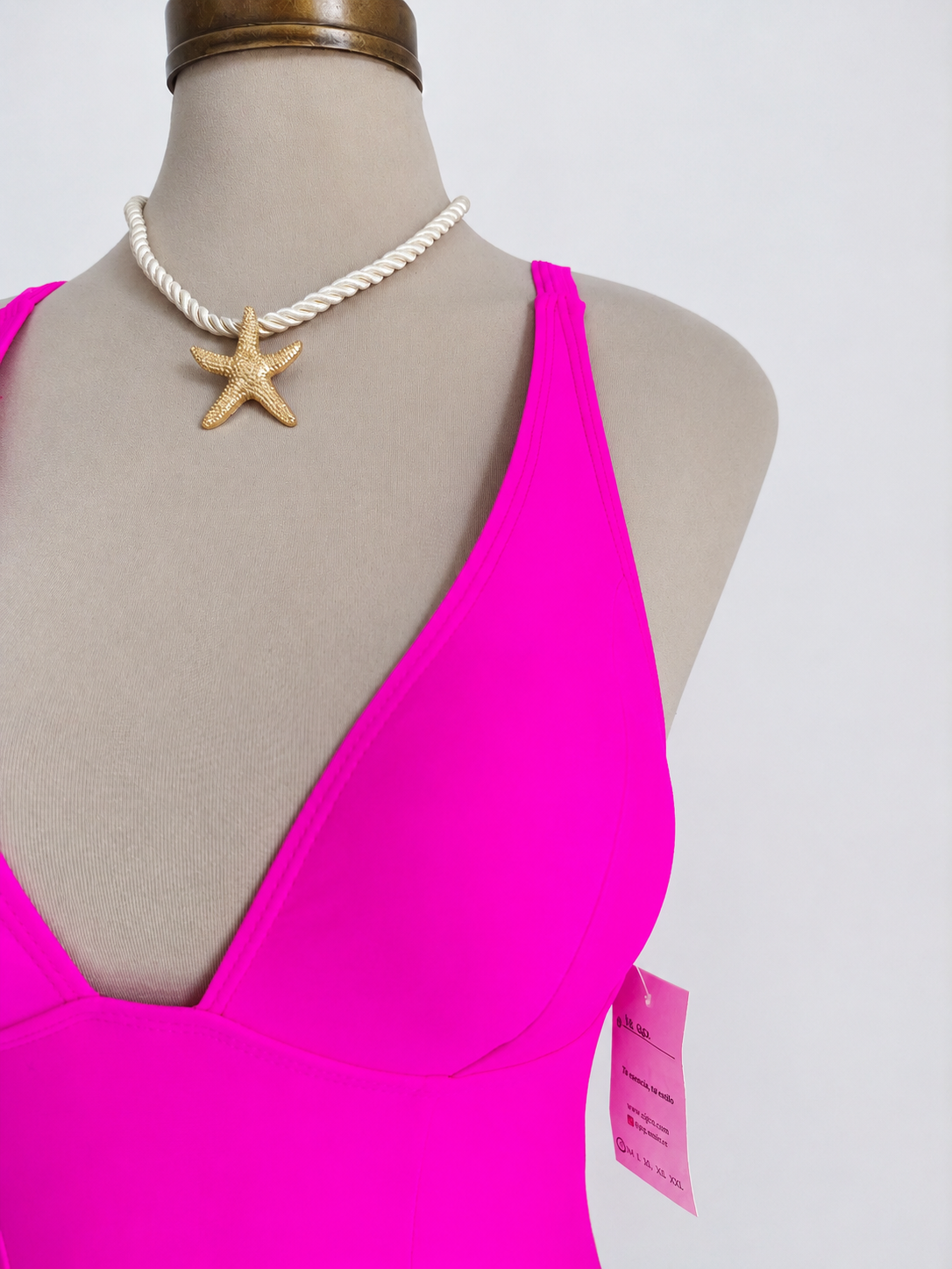 Traje de baño de 1 pieza, FUCSIA IMPERIO con ajuste en la espalda - imagen 3