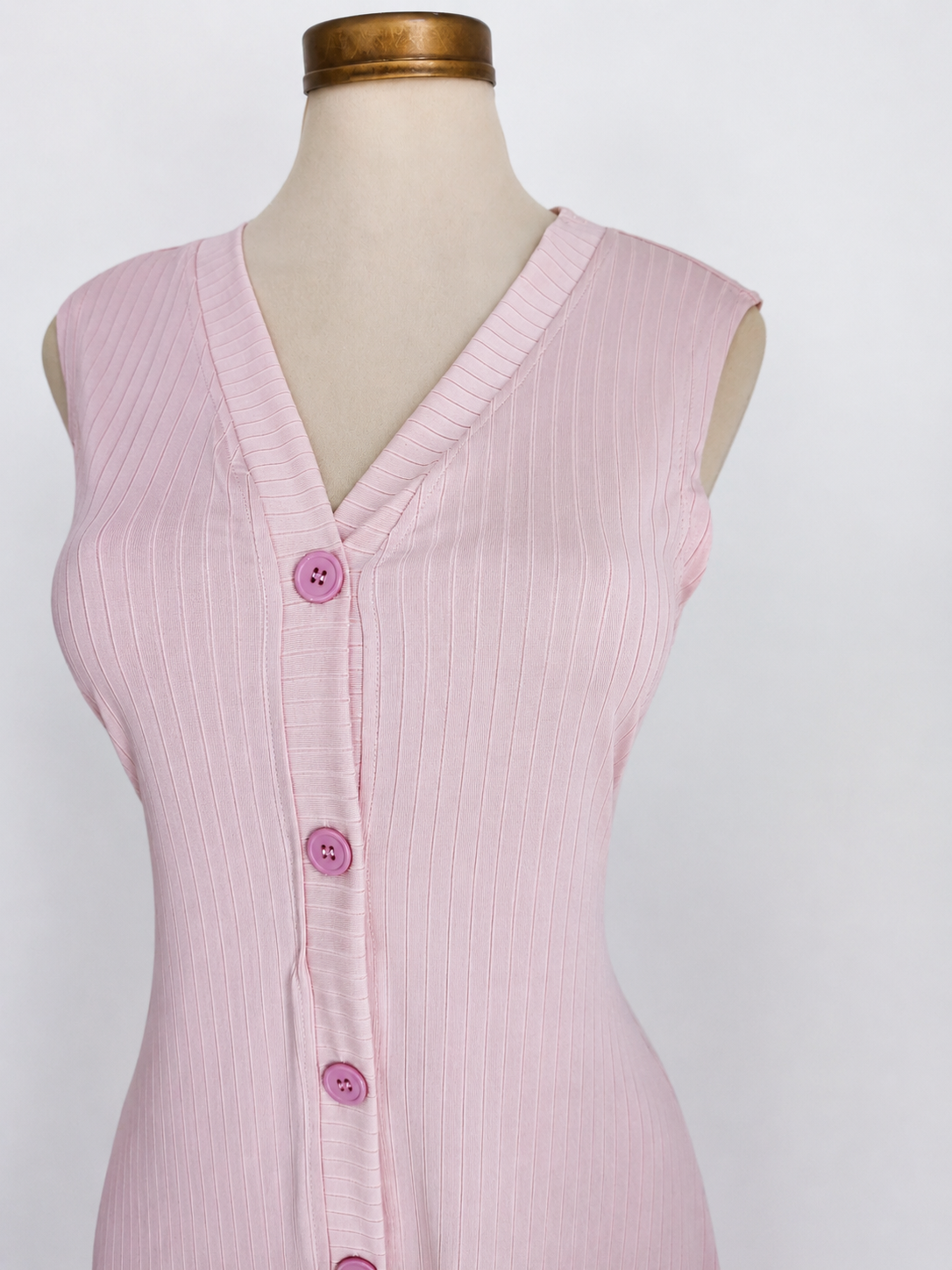 Camisón de punto acanalado con botones delanteros - imagen 3
