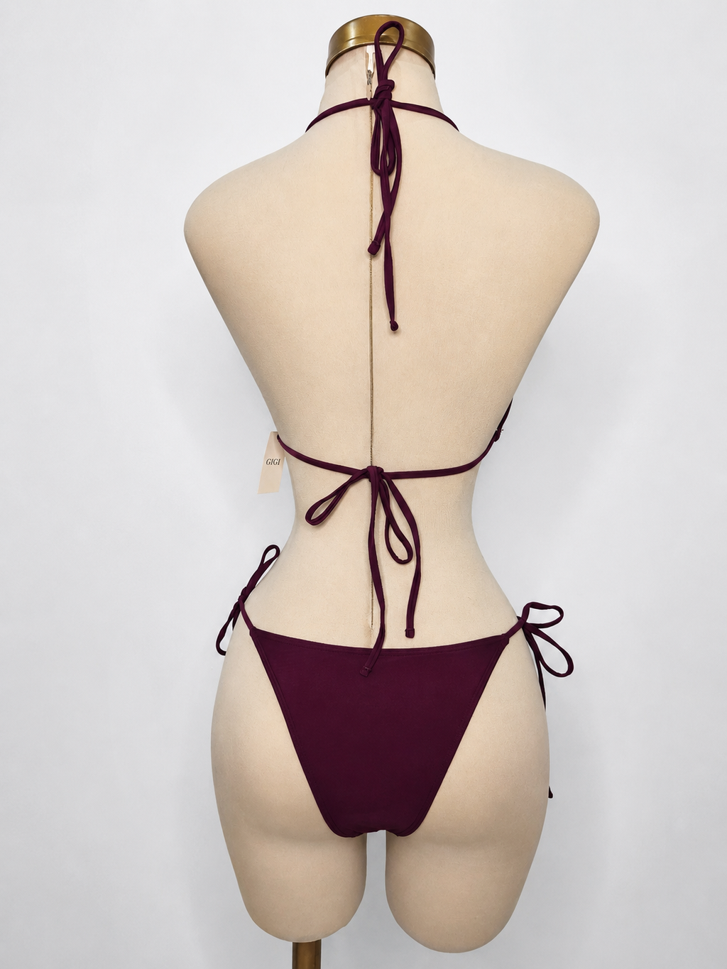 Conjunto de bikini con decoración floral, escote halter con laz - imagen 2