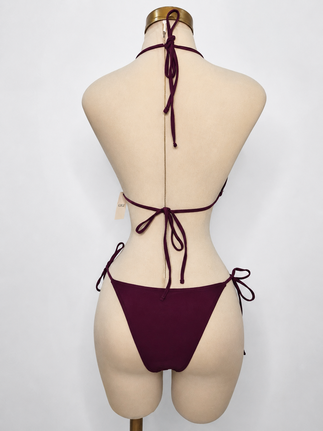Conjunto de bikini con decoración floral, escote halter con laz - imagen 2