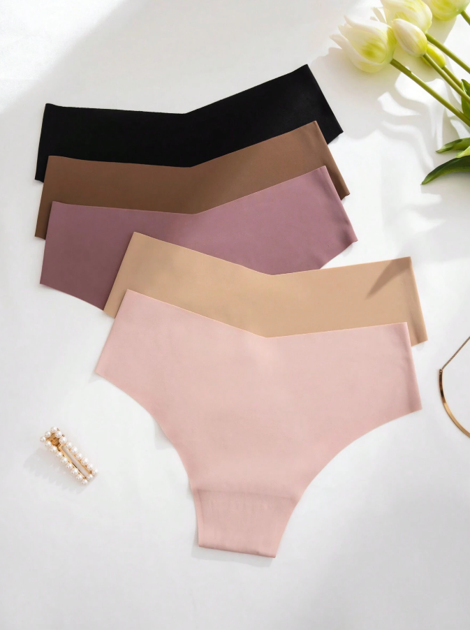 Conjunto de 5 piezas de ropa interior femenina sin costuras, braga invisible - imagen 2