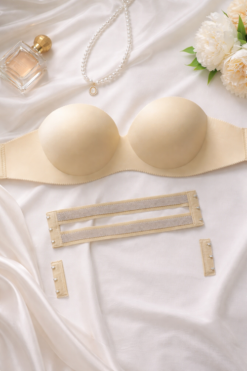 Brasier strapless con 2 tirantes para espalda