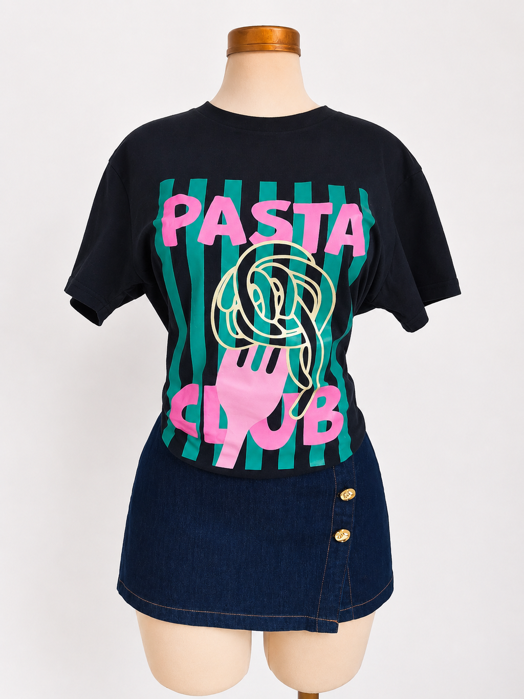Camiseta negra para amantes de la pasta