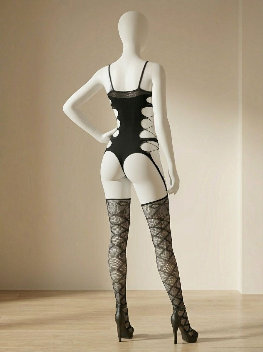 Body de malla transparente con huecos - imagen 2