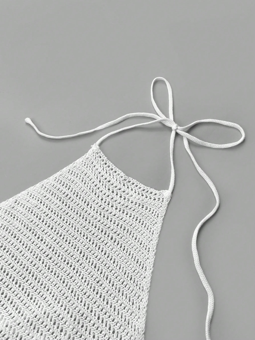Salida de playa, Vestido de playa tejido, color blanco - imagen 4