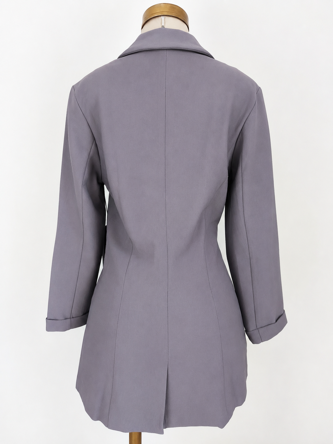 Chaqueta gris tipo blazer larga sin botones estilo princesa de sarga - imagen 2