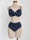 Bikini de estampado lunares, talle alto