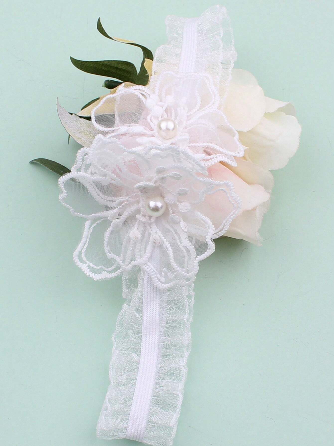 Liguero de novia con elasticidad, decoración de flores - imagen 3