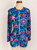 Traje de baño de 1 pieza, con estampado floral, manga larga