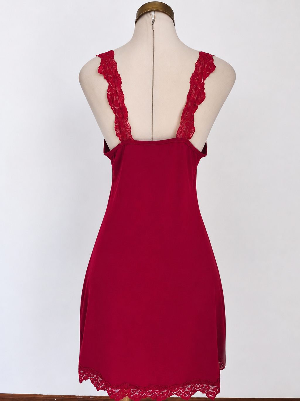 Camisón liso con parches de encaje - imagen 2