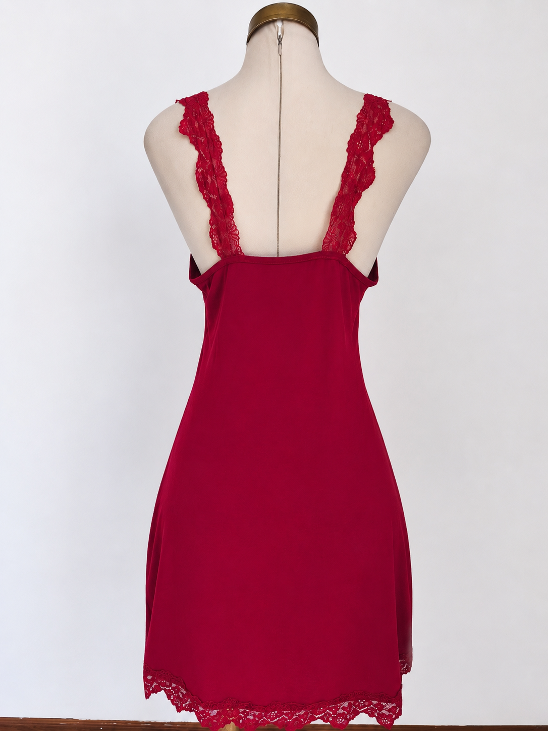 Camisón liso con parches de encaje - imagen 2