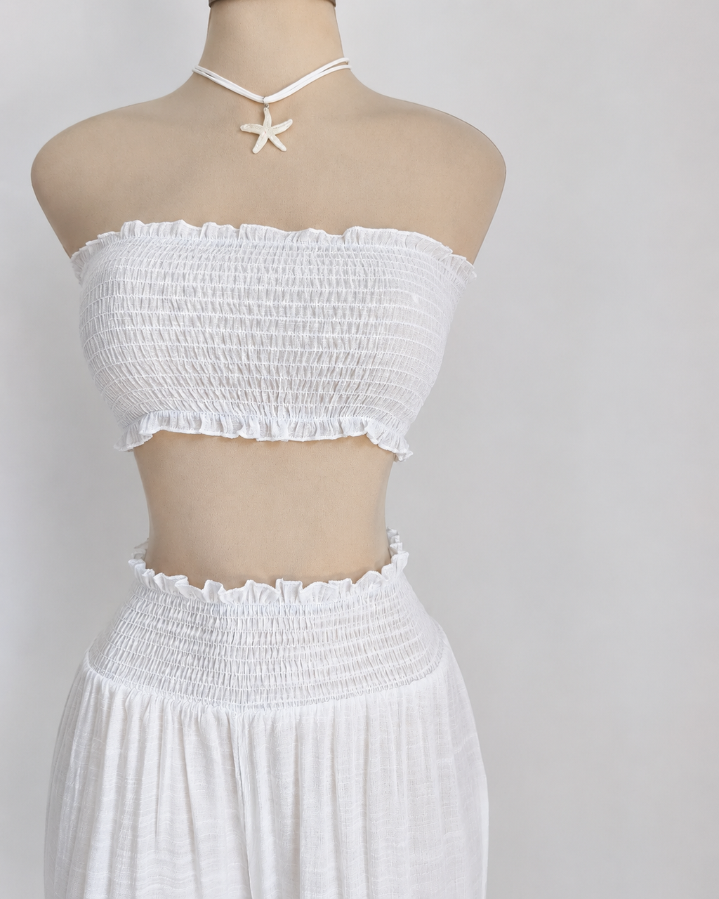 Conjunto de 2 piezas de top corto y pantalones de pierna ancha, salida de playa - imagen 3