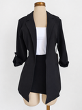 Blazer negro largo tipo túnica con puños enrollados de tejido Ponte