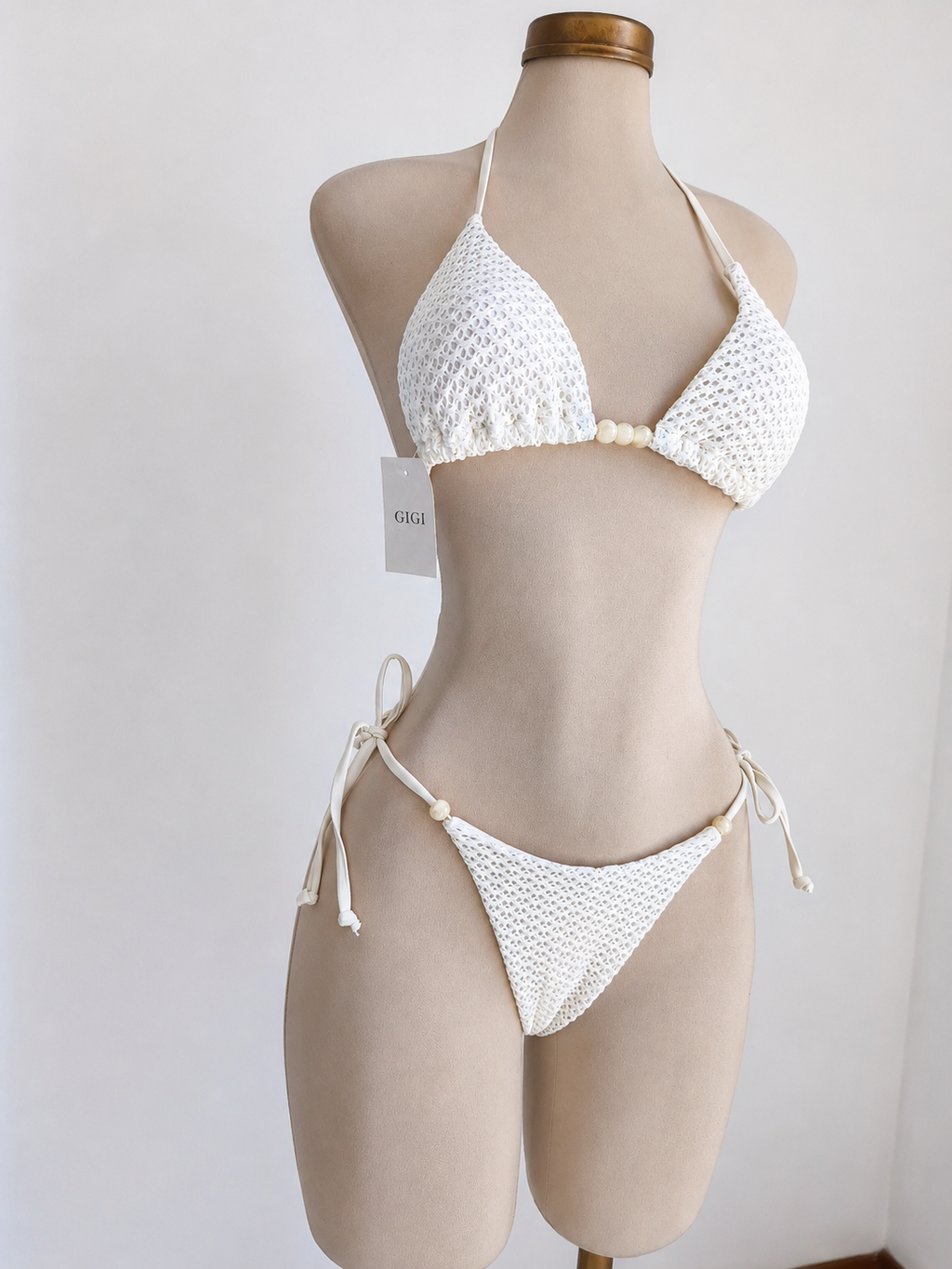Conjunto de bikini PERLA DEL MAR con textura y cuentas - imagen 3