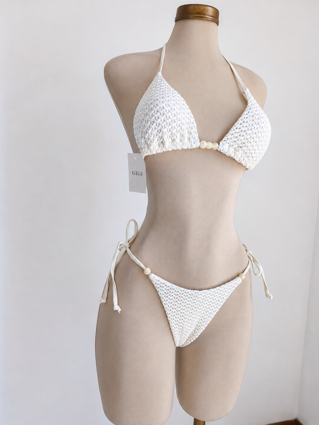 Conjunto de bikini PERLA DEL MAR con textura y cuentas - imagen 3