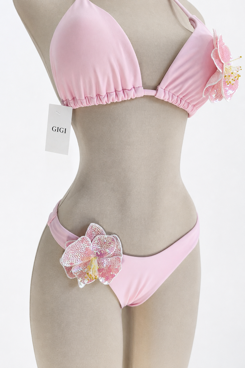 Conjunto de bikini FLORA de 2 piezas, tela brillante con decoración floral - imagen 3