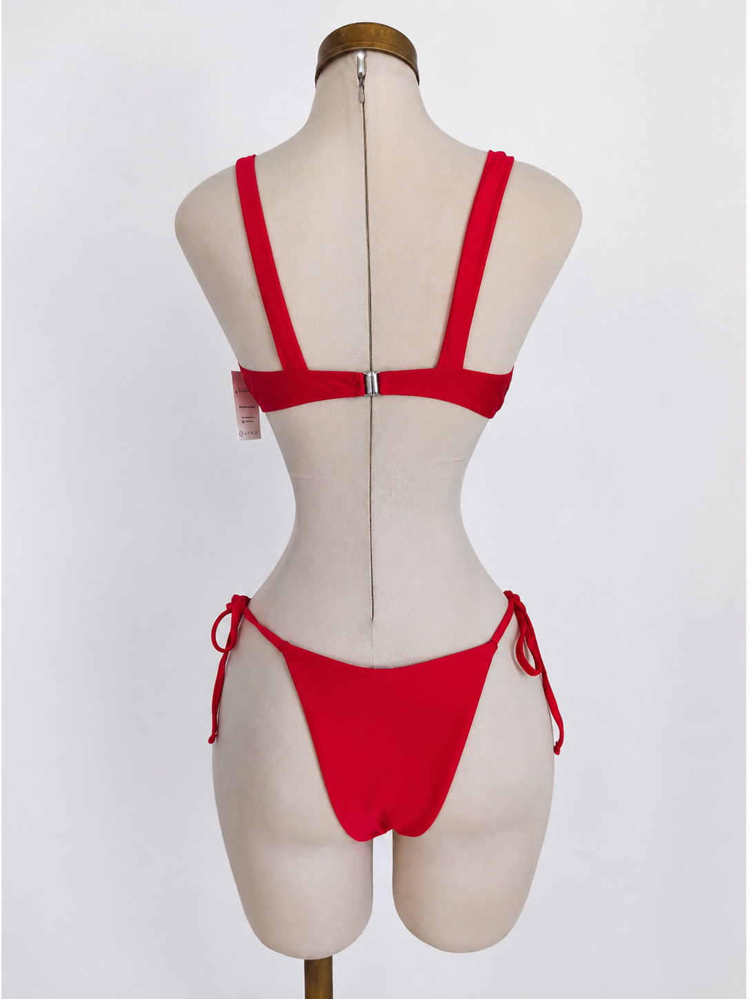 Conjunto de bikini de triángulo con tirantes gruesos rojos - imagen 2