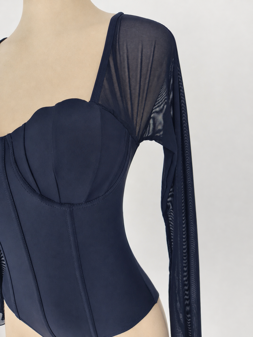 Traje de baño con varilla de contraste de malla - imagen 3