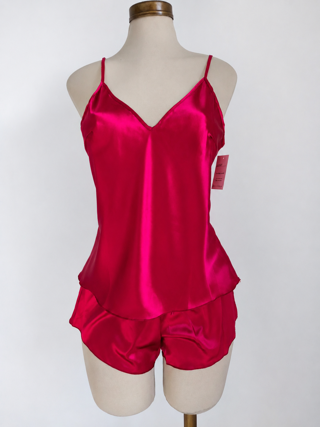 Conjunto de pijama con encaje en contraste de cintura con cordón