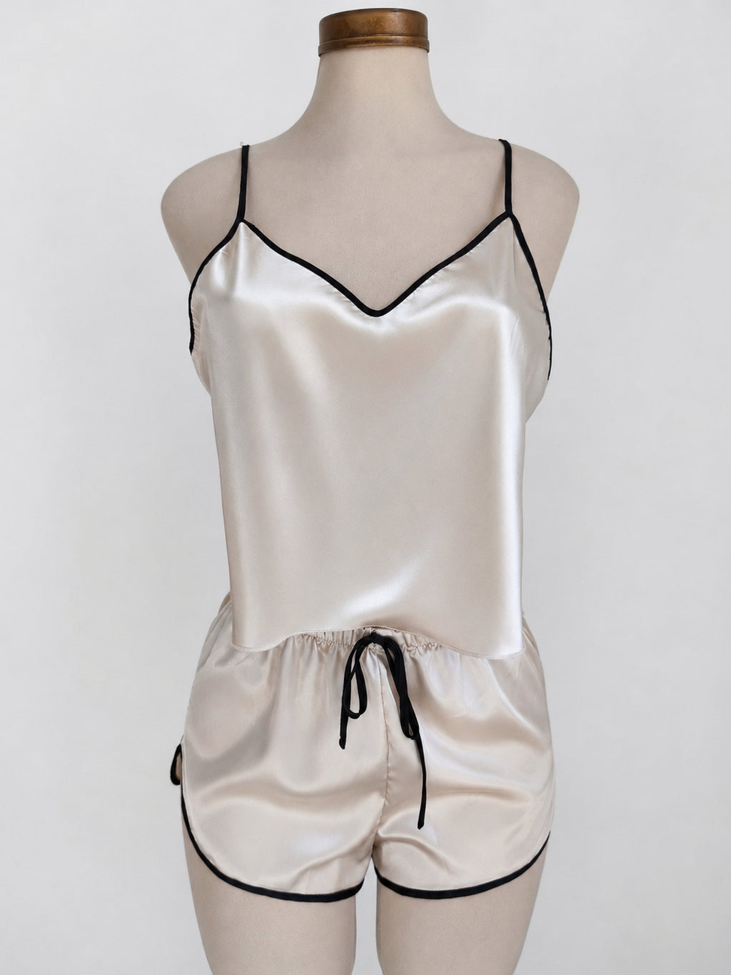 Conjunto de pijama con ribete de contraste