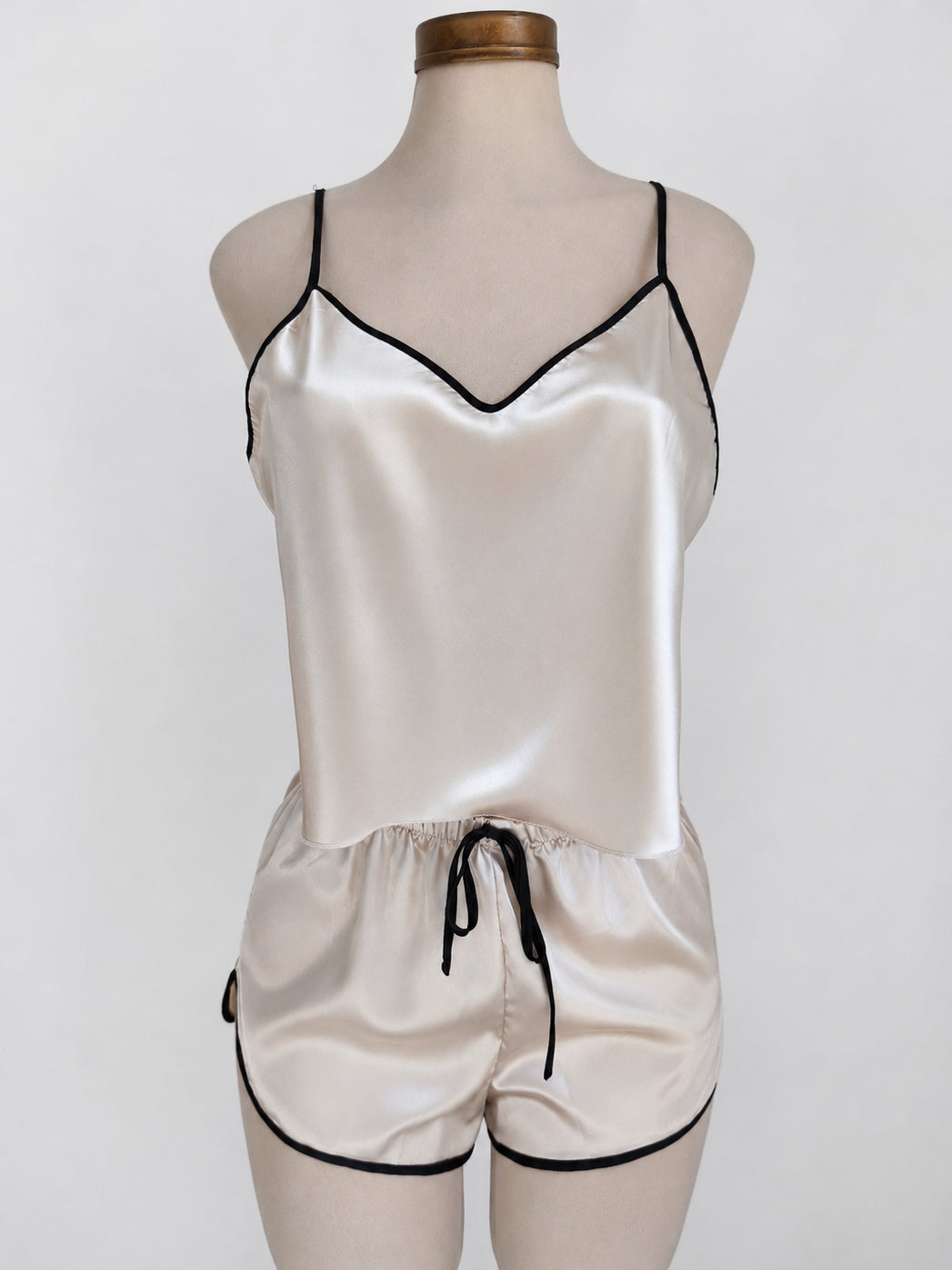 Conjunto de pijama con ribete de contraste