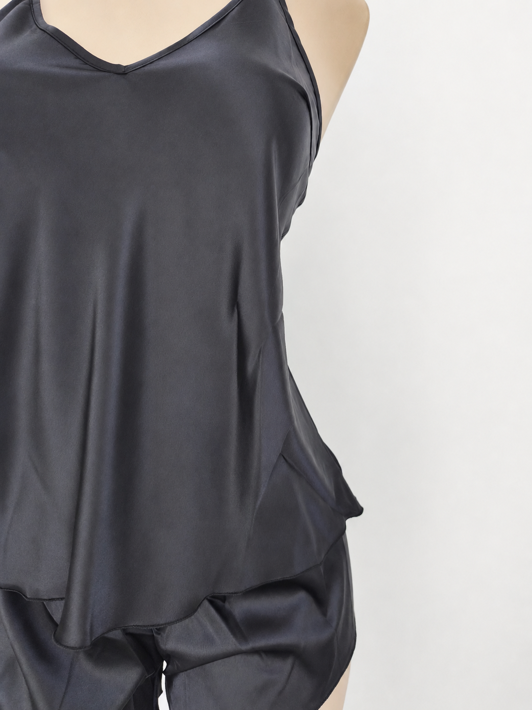 Conjunto de pijama con cintura atada de encaje de contraste - imagen 3