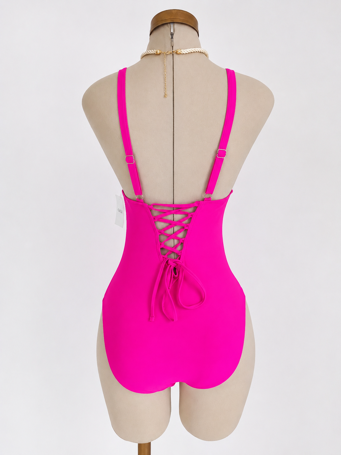 Traje de baño de 1 pieza, FUCSIA IMPERIO con ajuste en la espalda - imagen 2