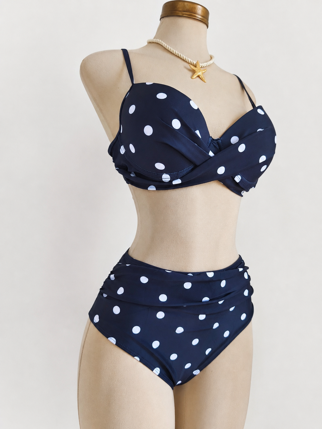 Bikini de estampado lunares, talle alto - imagen 3