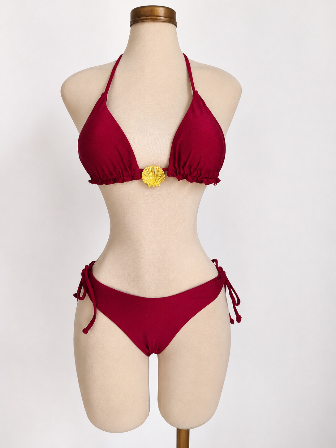 Conjunto de bikini Springbreak de color liso con tirantes