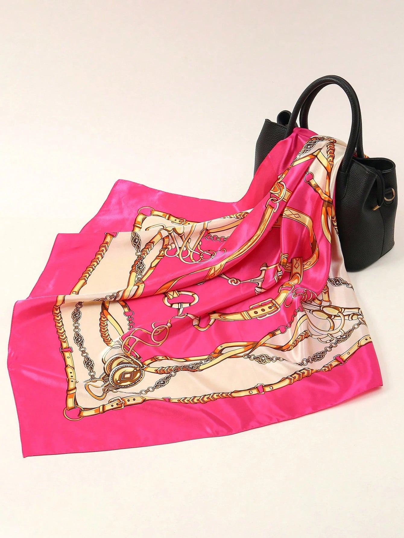 Pañuelo estampado fucsia, bandana - imagen 3