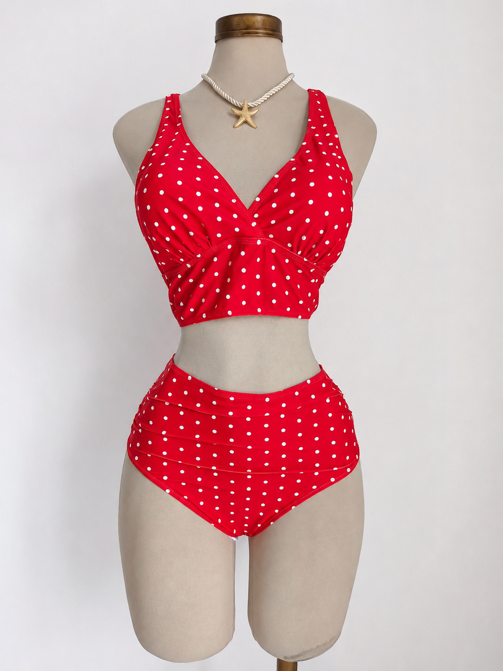 Conjunto de tankini y bikini con estampado de leopardo y escote en V - imagen 3
