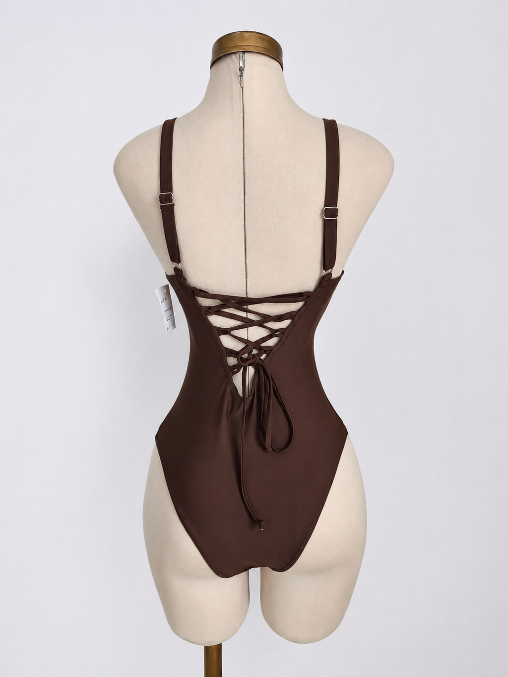 Traje de baño café con ajuste en la espalda - imagen 2