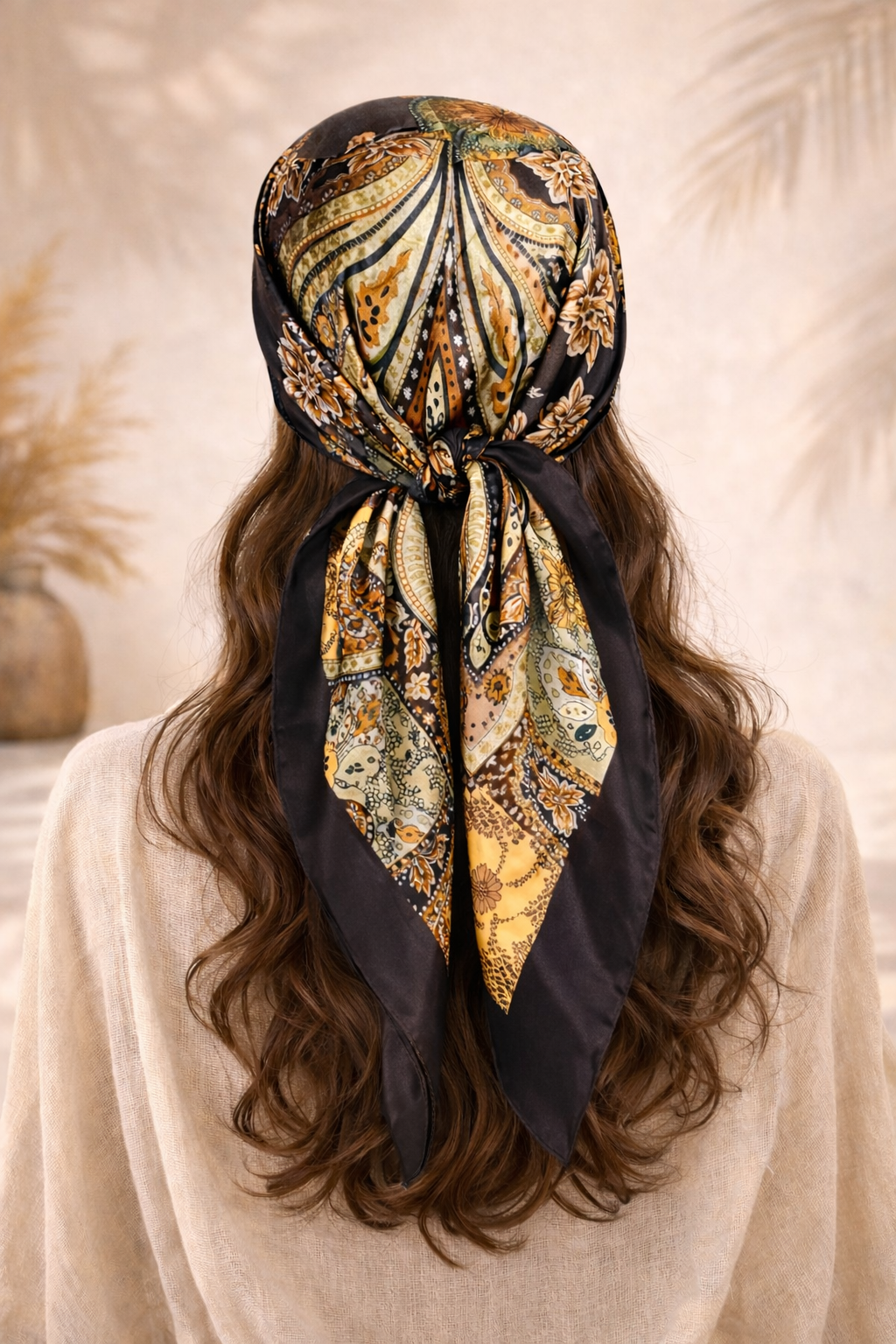 Pañuelo bandana con estampado de cachemira y patrón de paisley - imagen 2