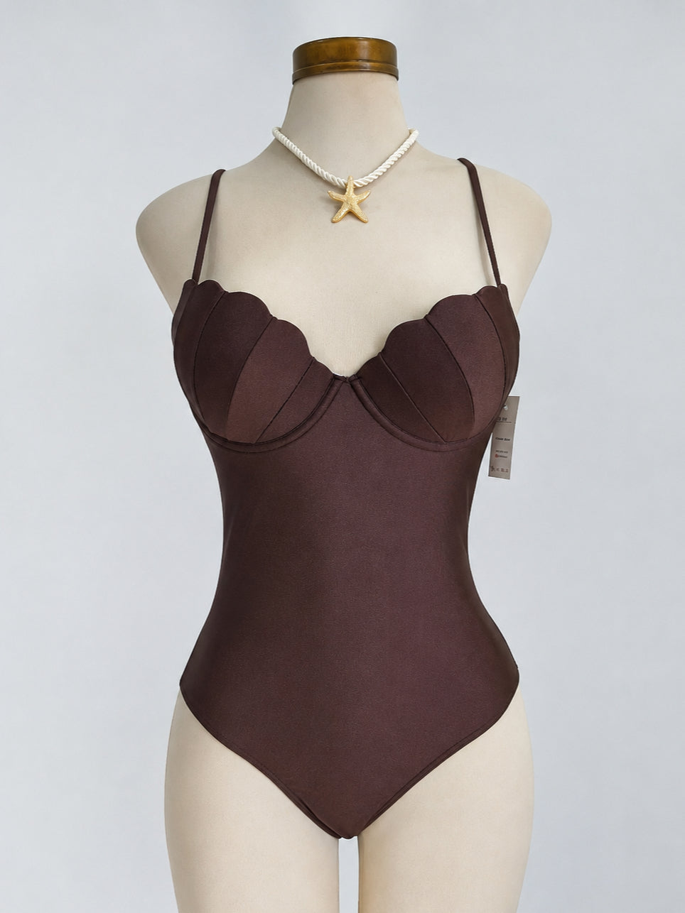 Traje de baño CACAO de una sola pieza liso minimalista